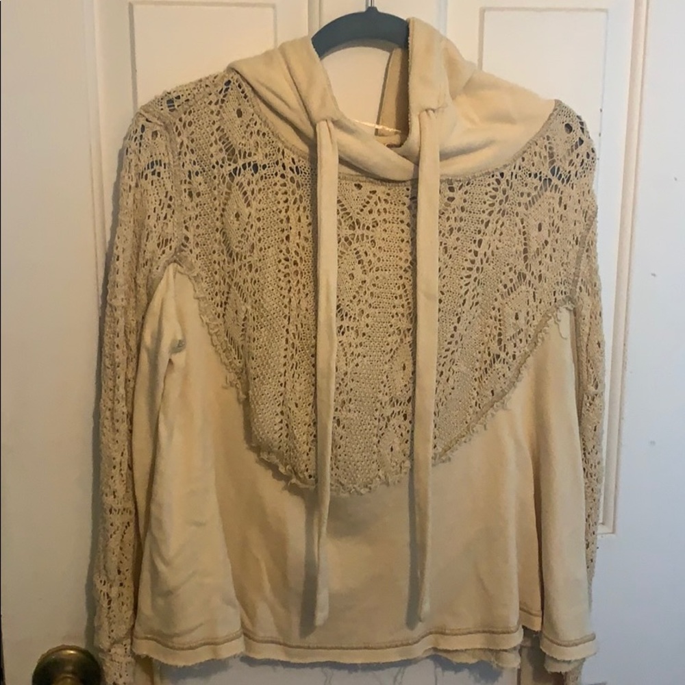 Free People cream hoodie
